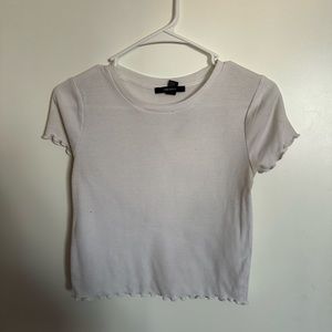 White ruffle t shirt. Size small. Forever 21